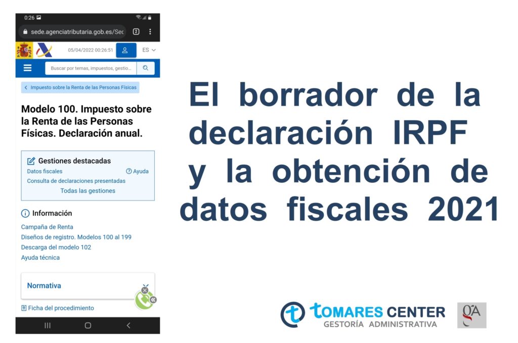 El borrador del la declaración del IRPF y la obtención de datos fiscales